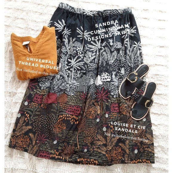 Sandra Cunningham Designs Women's Black and Brown Multicolor Skirt - Picture 2 of 10